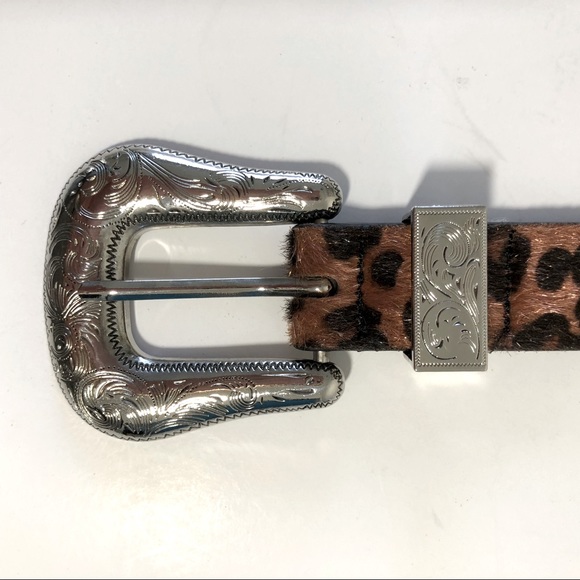 Western Belt Leopard Haircalf Leather - Picture 7 of 9